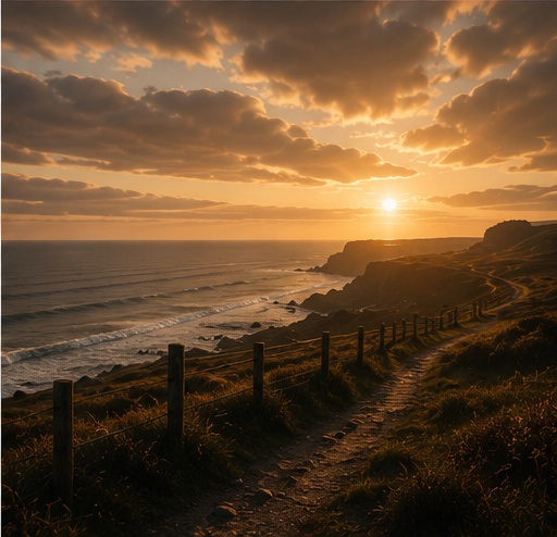 A dramatic coastline disappearing towards the horizon